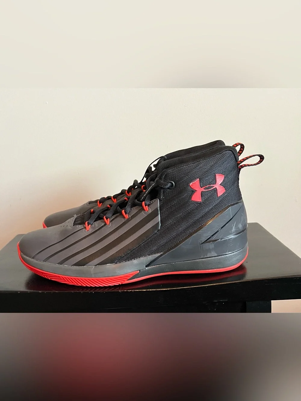 Under Armour Mens Lockdown 3 Black Basketball Athletic Shoes Sneakers Size 10.5